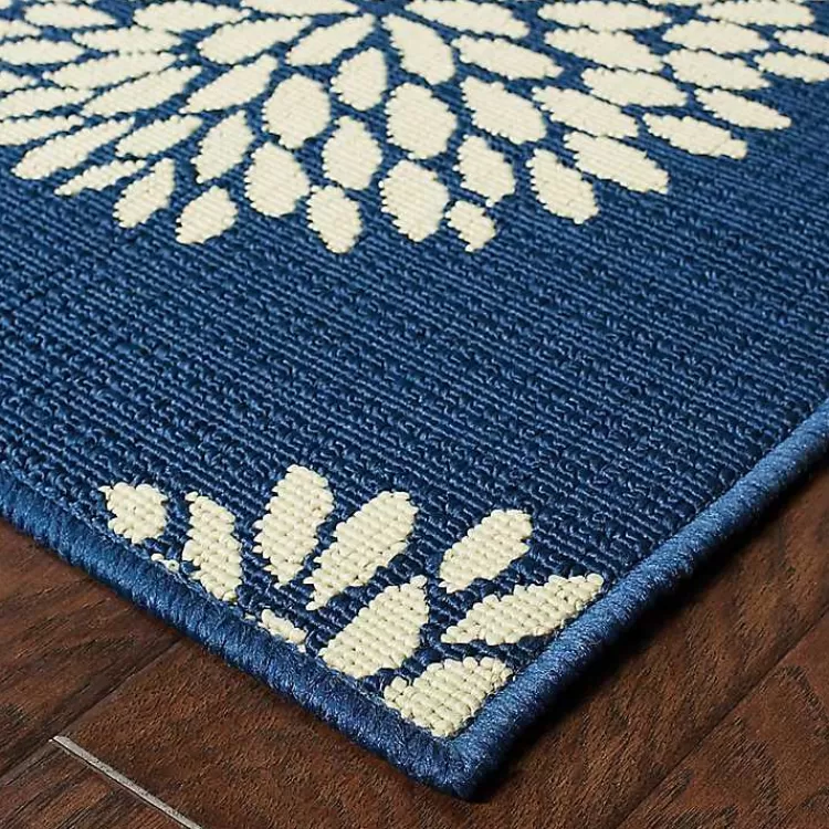 Navy and Green Floral Vine Outdoor Area Rug, 3x5>Kirklands Home Fashion