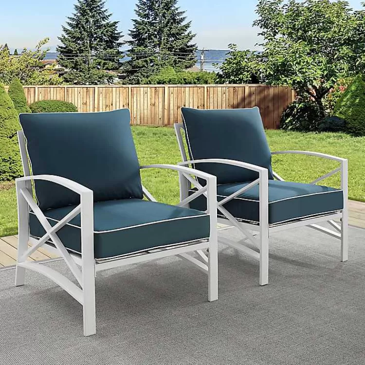 Navy and White Dayton Outdoor Chairs, Set of 2>Kirklands Home Hot