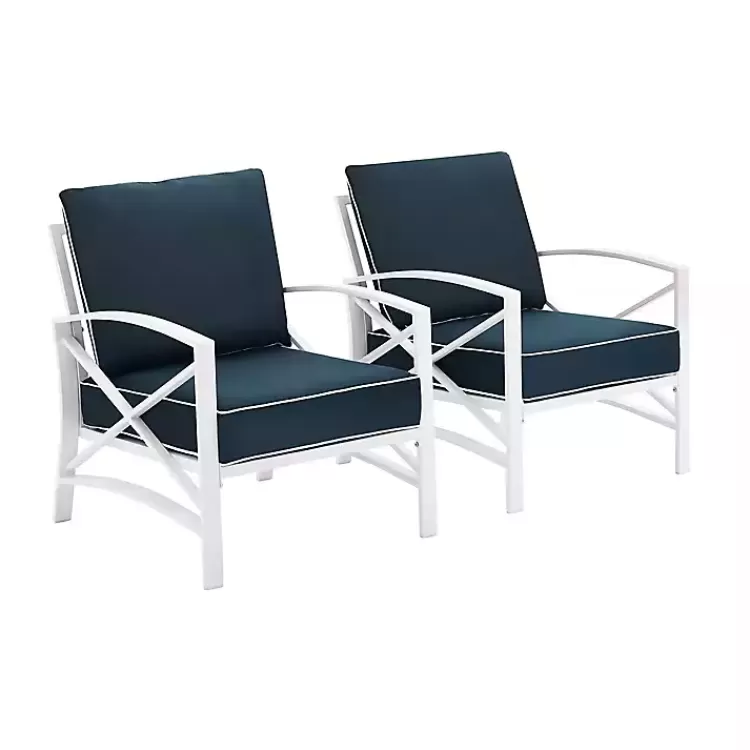Navy and White Dayton Outdoor Chairs, Set of 2>Kirklands Home Hot