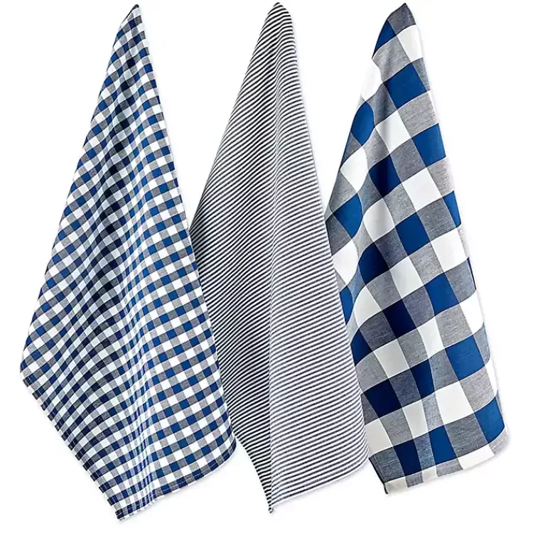 navy_and_white_mixed_check_towels_set_of__2.webp Navy and White Mixed Check Towels, Set of 3>Kirklands Home New