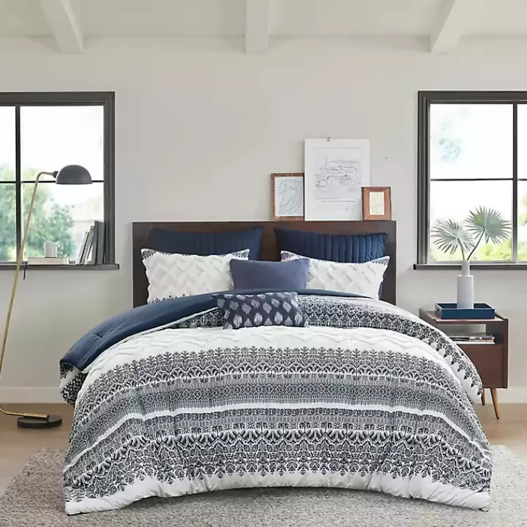 Navy and White 3-pc. Full/Queen Comforter Set>Kirklands Home Store