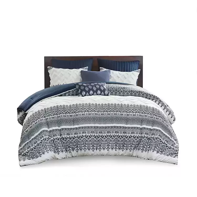 Navy and White 3-pc. Full/Queen Comforter Set>Kirklands Home Store