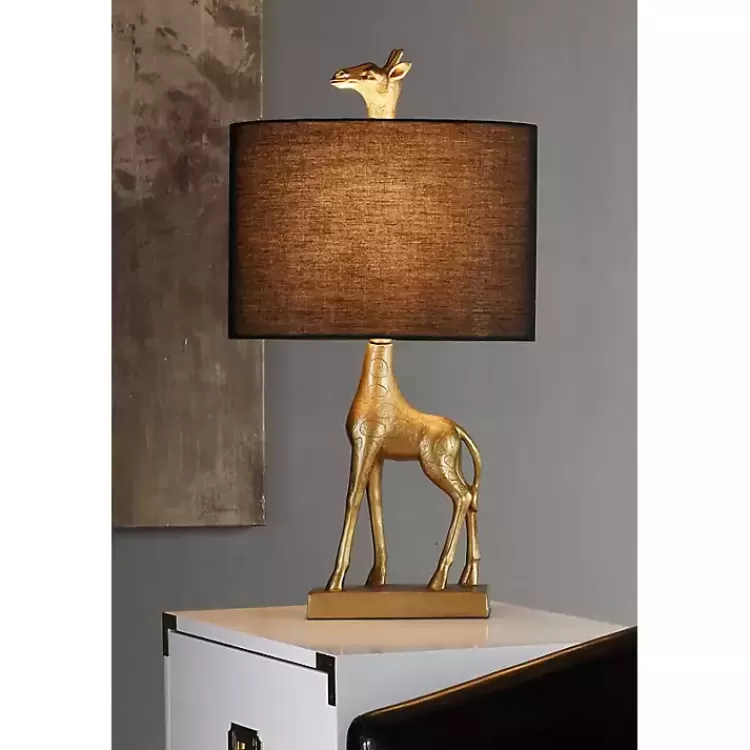 Navy and Gold Giraffe Table Lamp>Kirklands Home Clearance
