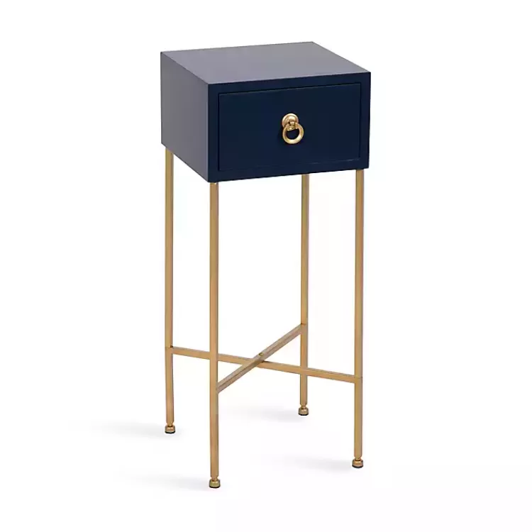 Navy and Gold Glam Accent Table>Kirklands Home Outlet