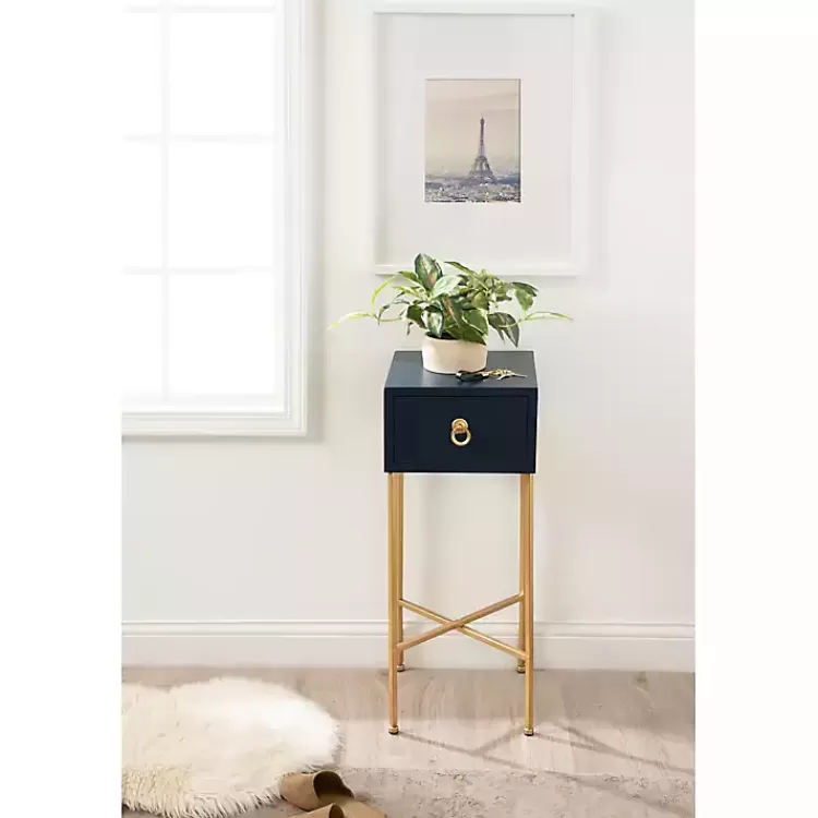 navy_blue_and_gold_glam_accent_table_6.webp Navy and Gold Glam Accent Table>Kirklands Home Outlet