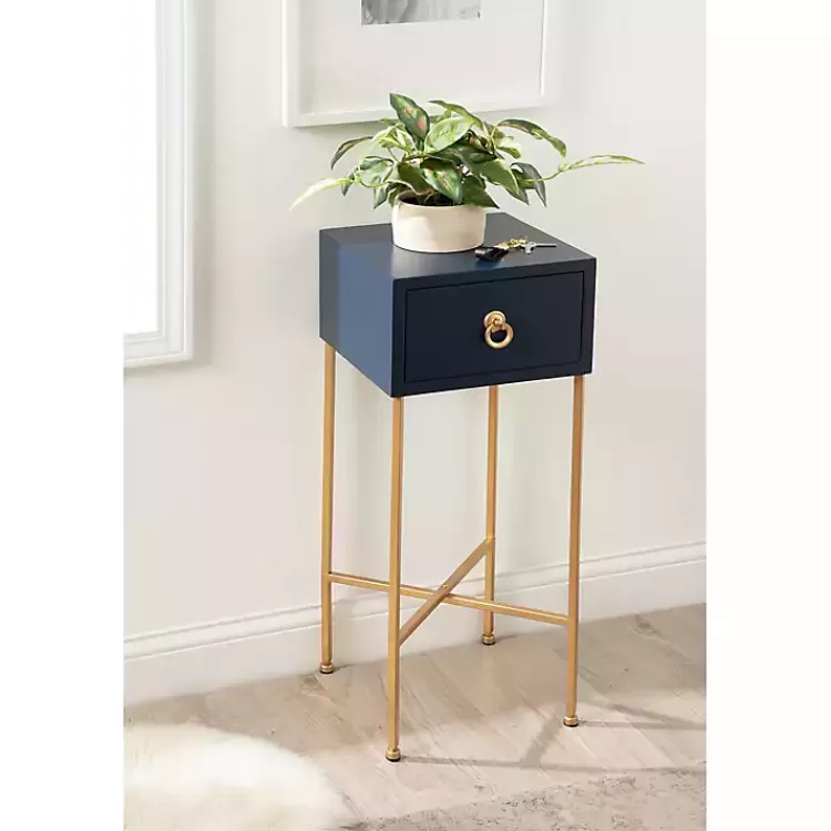 navy_blue_and_gold_glam_accent_table_7.webp Navy and Gold Glam Accent Table>Kirklands Home Outlet