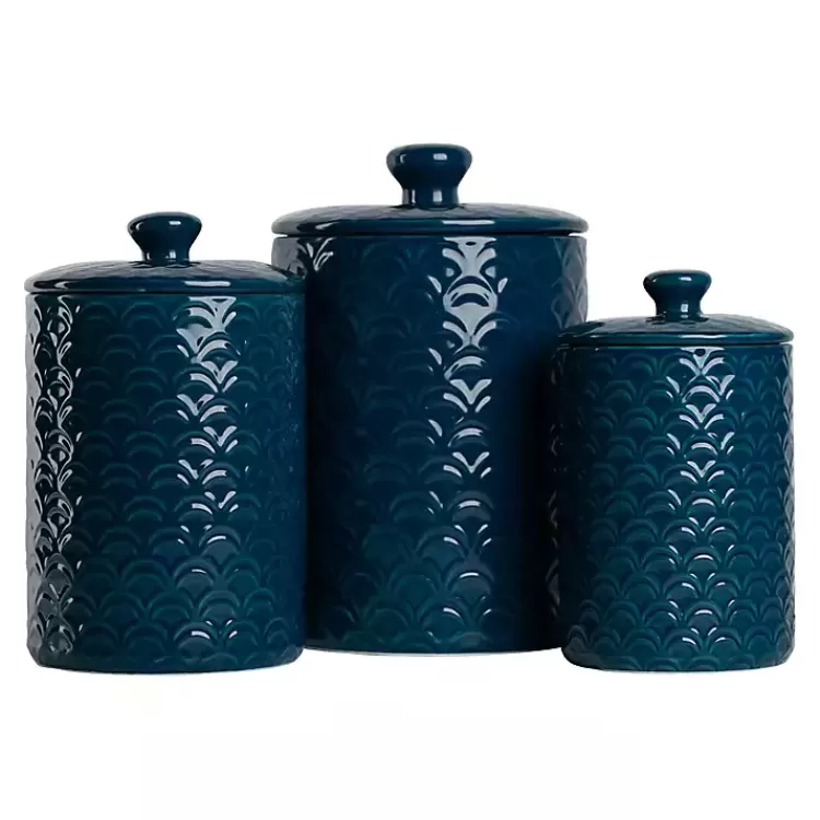 Navy Atlantic Ceramic Canisters, Set of 3>Kirklands Home Best Sale
