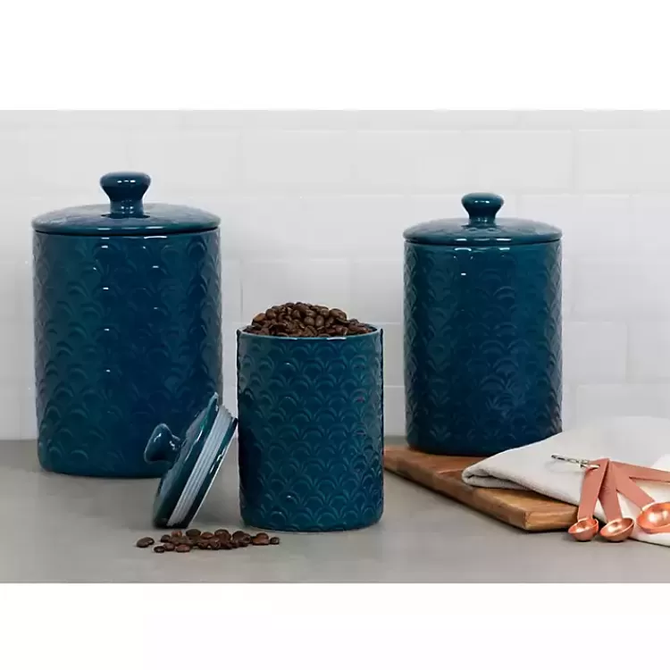 Navy Atlantic Ceramic Canisters, Set of 3>Kirklands Home Best Sale