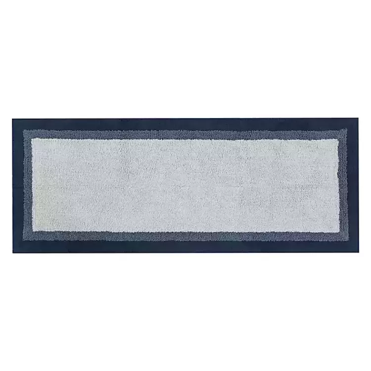 Navy Border Cotton Bath Runner>Kirklands Home Outlet