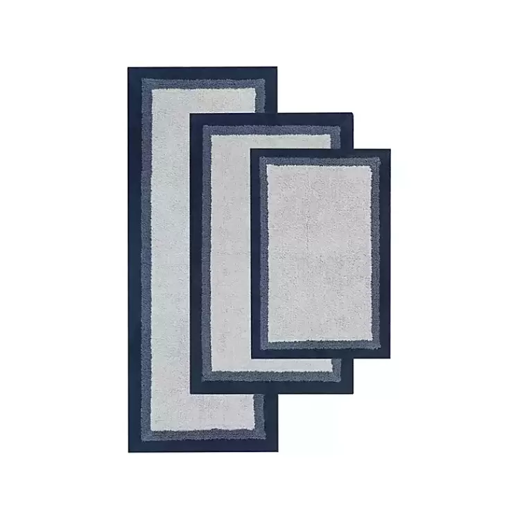 navy_blue_border_cotton_bath_runner_6.webp Navy Border Cotton Bath Runner>Kirklands Home Outlet