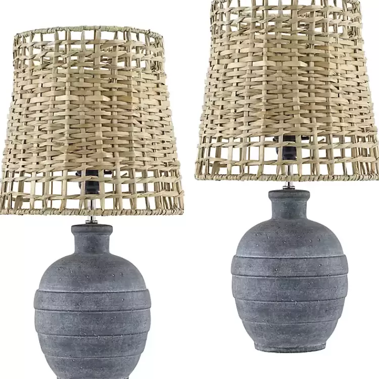 Navy Ceramic 2-pc. Lamps with Seagrass Shades>Kirklands Home Cheap