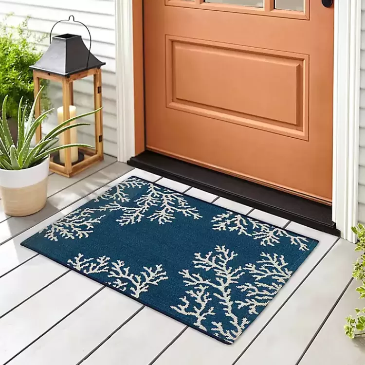 navy_blue_coral_indooroutdoor_rug_x_5.webp Navy Blue Coral Indoor/Outdoor Rug, 2x3>Kirklands Home Outlet