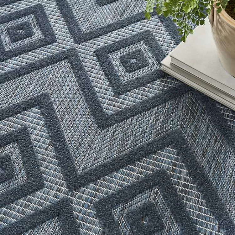 navy_blue_diamond_indooroutdoor_area_rug_x_5.webp Navy Diamond Indoor/Outdoor Area Rug, 5x7>Kirklands Home Fashion