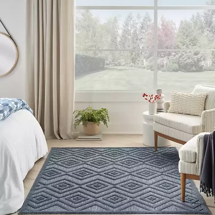 navy_blue_diamond_indooroutdoor_area_rug_x_6-2.webp Navy Diamond Indoor/Outdoor Area Rug, 4x6>Kirklands Home New