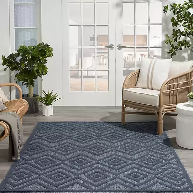 navy_blue_diamond_indooroutdoor_area_rug_x_8-1.webp Navy Diamond Indoor/Outdoor Area Rug, 6x9>Kirklands Home Flash Sale