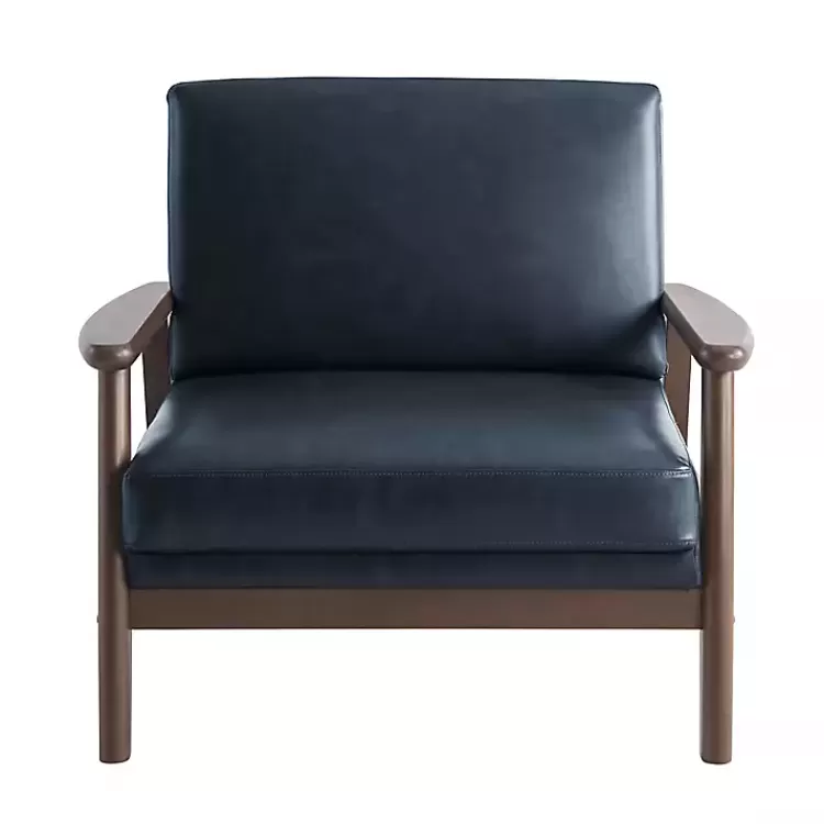 Navy Faux Leather Ambon Accent Chair>Kirklands Home New