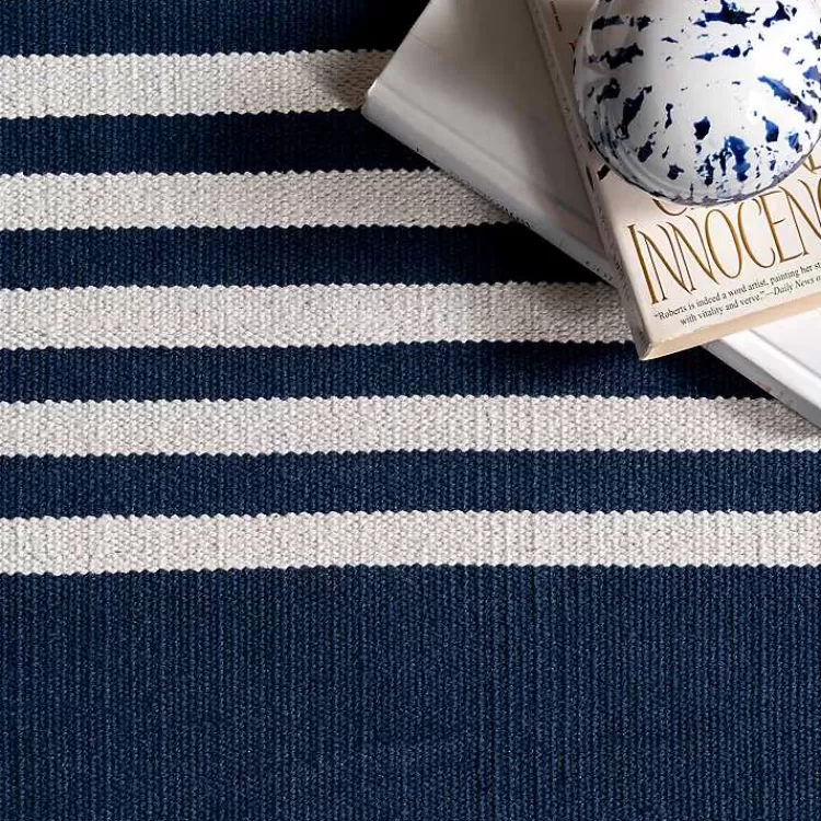 navy_blue_striped_tassel_cotton_area_rug_x_2.webp Navy Blue Striped Tassel Cotton Area Rug, 8x10>Kirklands Home Store
