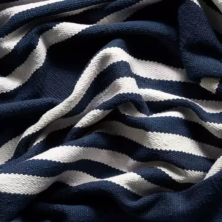 navy_blue_striped_tassel_cotton_area_rug_x_3.webp Navy Blue Striped Tassel Cotton Area Rug, 8x10>Kirklands Home Store