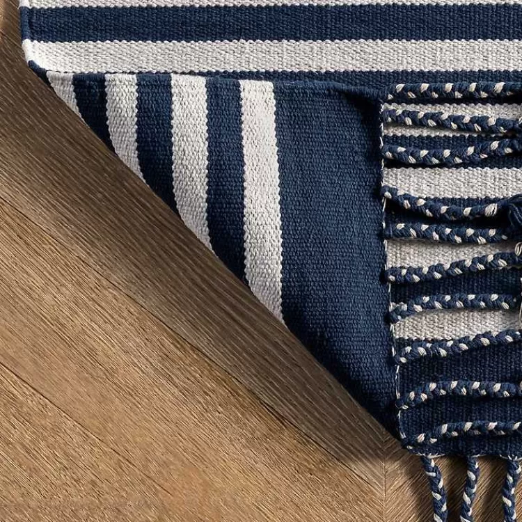 navy_blue_striped_tassel_cotton_area_rug_x_5.webp Navy Blue Striped Tassel Cotton Area Rug, 8x10>Kirklands Home Store