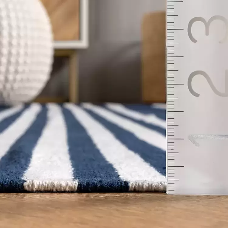navy_blue_striped_tassel_cotton_area_rug_x_6.webp Navy Blue Striped Tassel Cotton Area Rug, 8x10>Kirklands Home Store