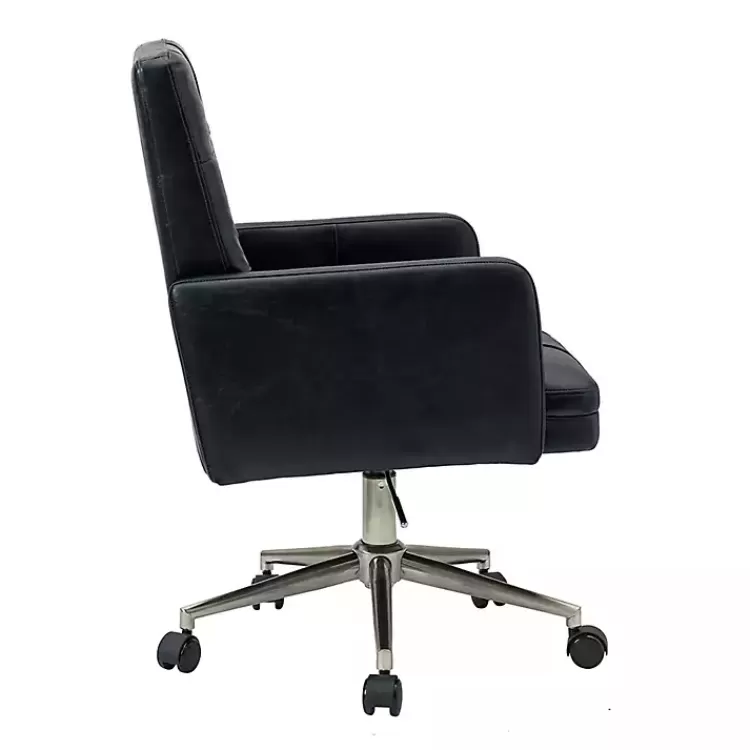 navy_blue_tufted_faux_leather_swivel_office_chair_2.webp Navy Tufted Faux Leather Swivel Office Chair>Kirklands Home New