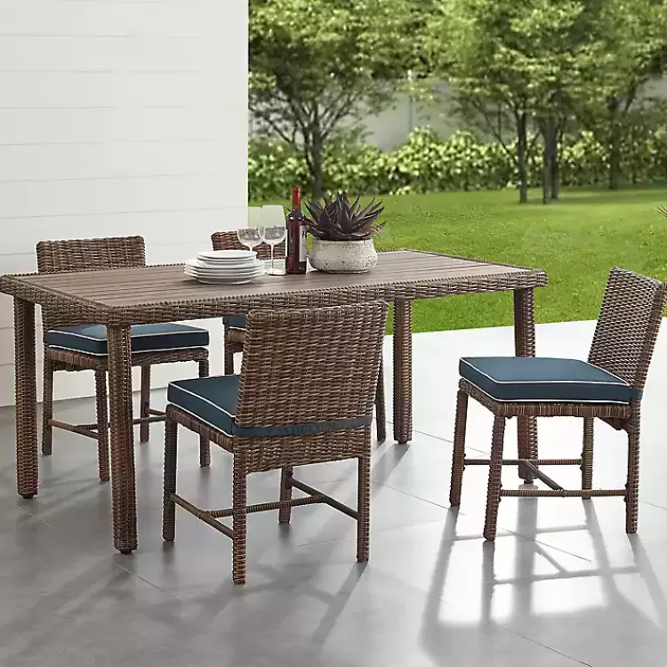 navy_blue_wicker_pc_outdoor_dining_set_3.webp Navy Blue Wicker 5-pc. Outdoor Dining Set>Kirklands Home Flash Sale