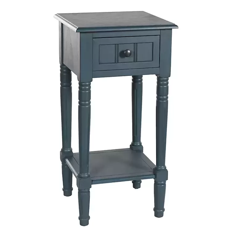 Navy Wood Square Hampton Accent Table>Kirklands Home Flash Sale