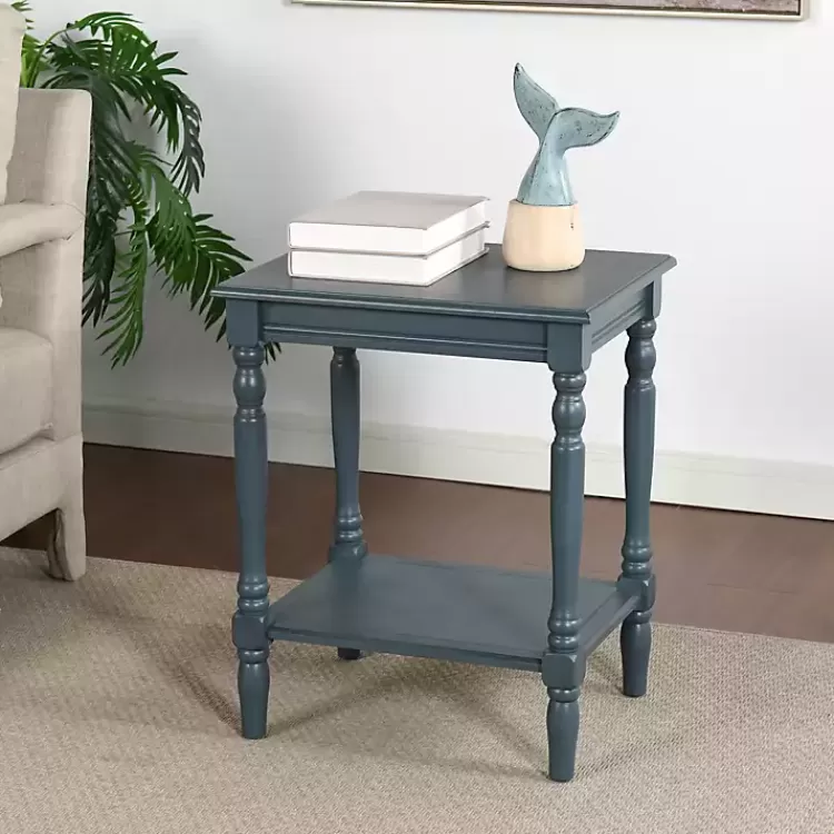 Navy Wood Sybil Accent Table>Kirklands Home Shop