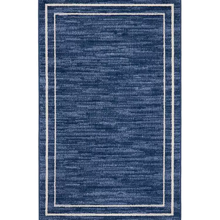 Navy Bordered Indoor/Outdoor Area Rug, 3x5>Kirklands Home Best Sale