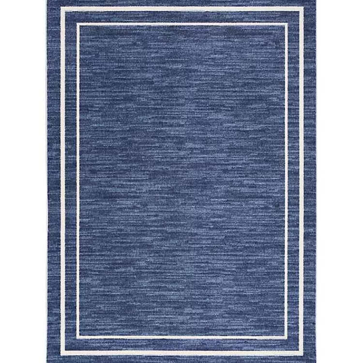 Navy Bordered Indoor/Outdoor Area Rug, 5x7>Kirklands Home Cheap