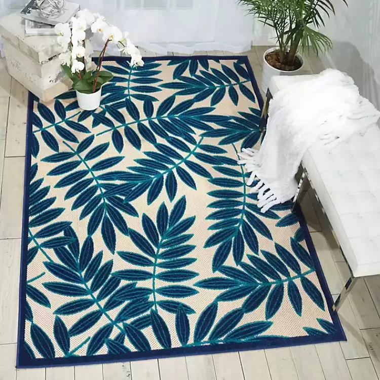 navy_botanical_leaves_outdoor_area_rug_x_3.webp Navy Botanical Leaves Outdoor Area Rug, 9x13>Kirklands Home Sale