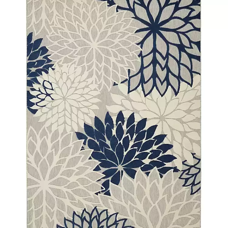 Navy Bright Floral Burst Outdoor Area Rug, 7x10>Kirklands Home Store