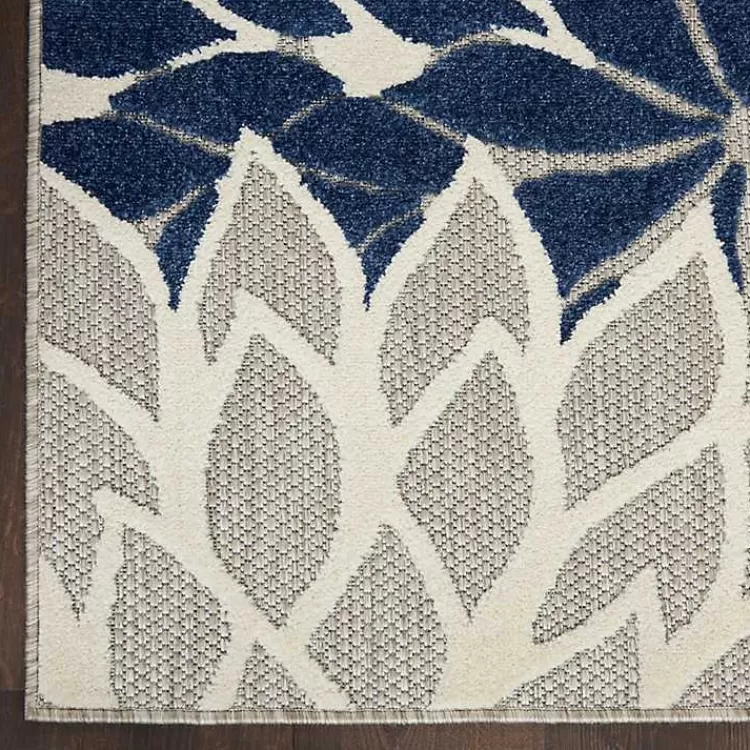Navy Bright Floral Burst Outdoor Area Rug, 7x10>Kirklands Home Store