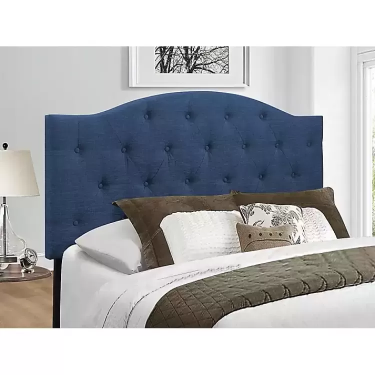 Navy Bryne Button Tufted Full/Queen Headboard>Kirklands Home Sale