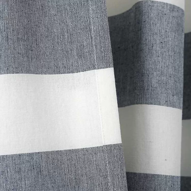 navy_cape_cod_stripe_curtain_panel_set__in_4.webp Navy Cape Cod Stripe Curtain Panel Set, 84 in.>Kirklands Home Fashion