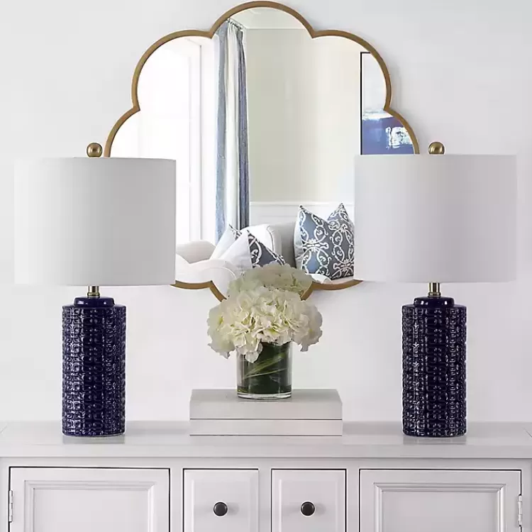 Navy Ceramic Motif Table Lamps, Set of 2>Kirklands Home New