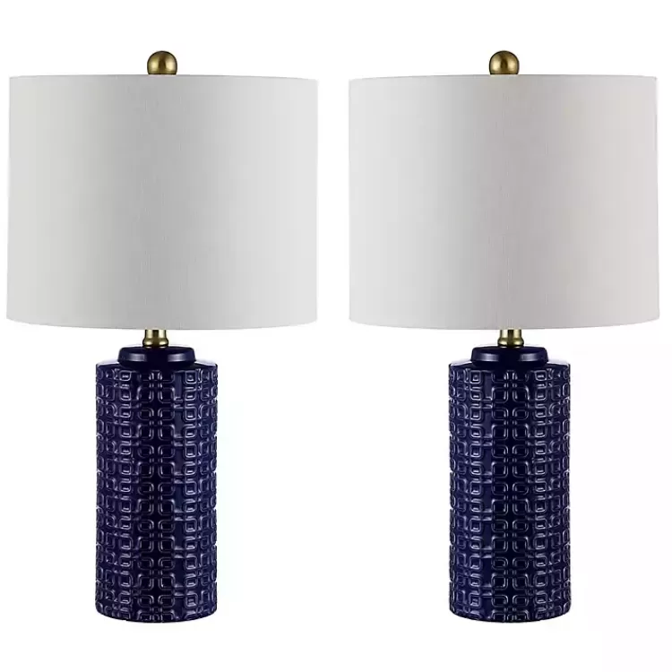 Navy Ceramic Motif Table Lamps, Set of 2>Kirklands Home New