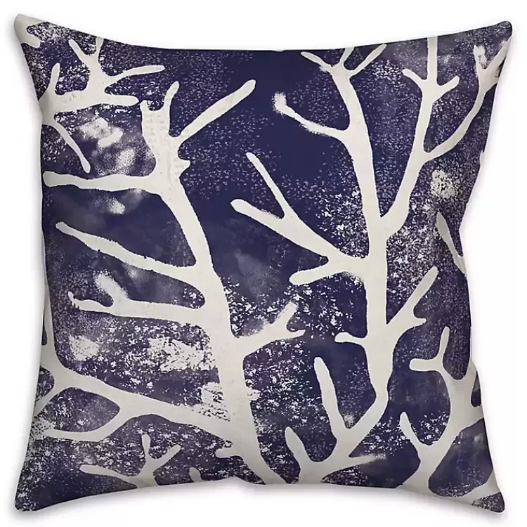 Navy Coral Outdoor Pillow>Kirklands Home Online