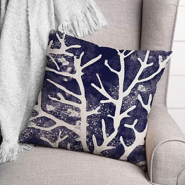 Navy Coral Outdoor Pillow>Kirklands Home Online
