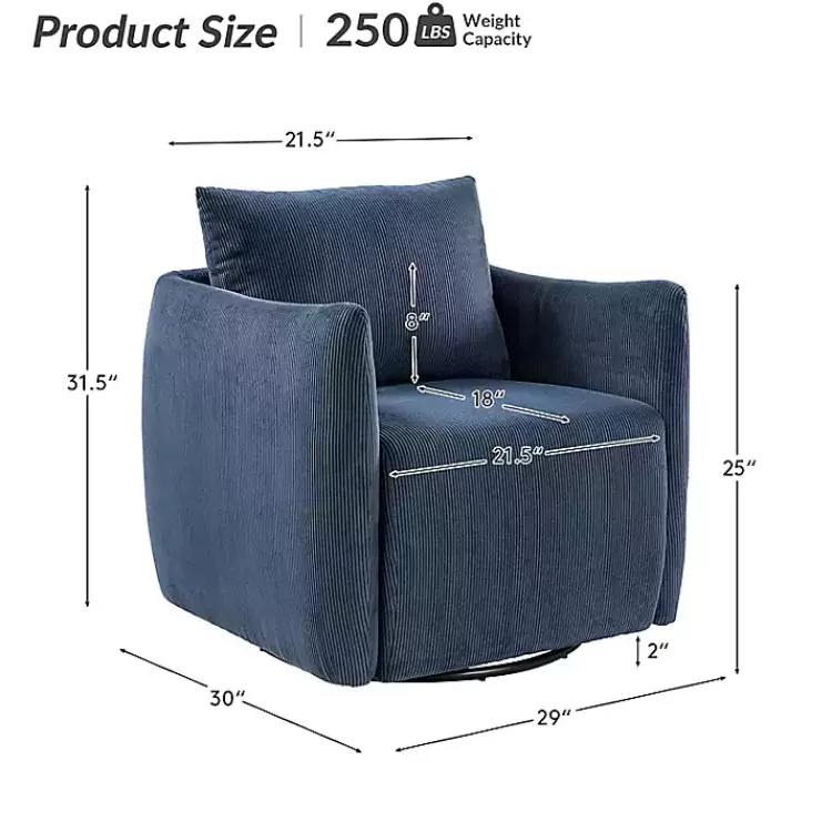 navy_corduroy_swivel_accent_chair_7.webp Navy Corduroy Swivel Accent Chair>Kirklands Home Discount