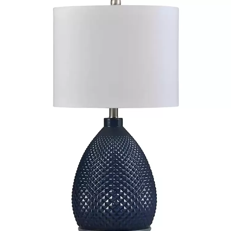 Navy Diamond Cut Glass Table Lamp>Kirklands Home Flash Sale