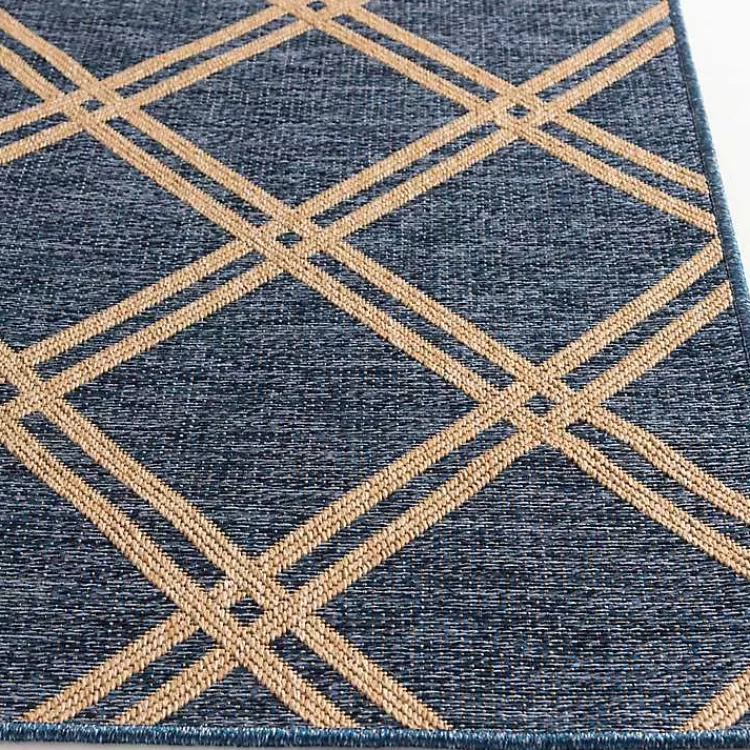 Navy Diamond Indoor/Outdoor Area Rug, 5x7>Kirklands Home Clearance