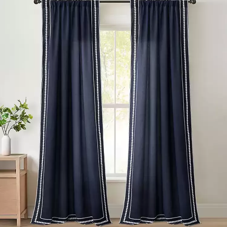 navy_embroidered_ric_rac_curtain_panel__in_3.webp Navy Embroidered Ric Rac Curtain Panel, 84 in.>Kirklands Home Online