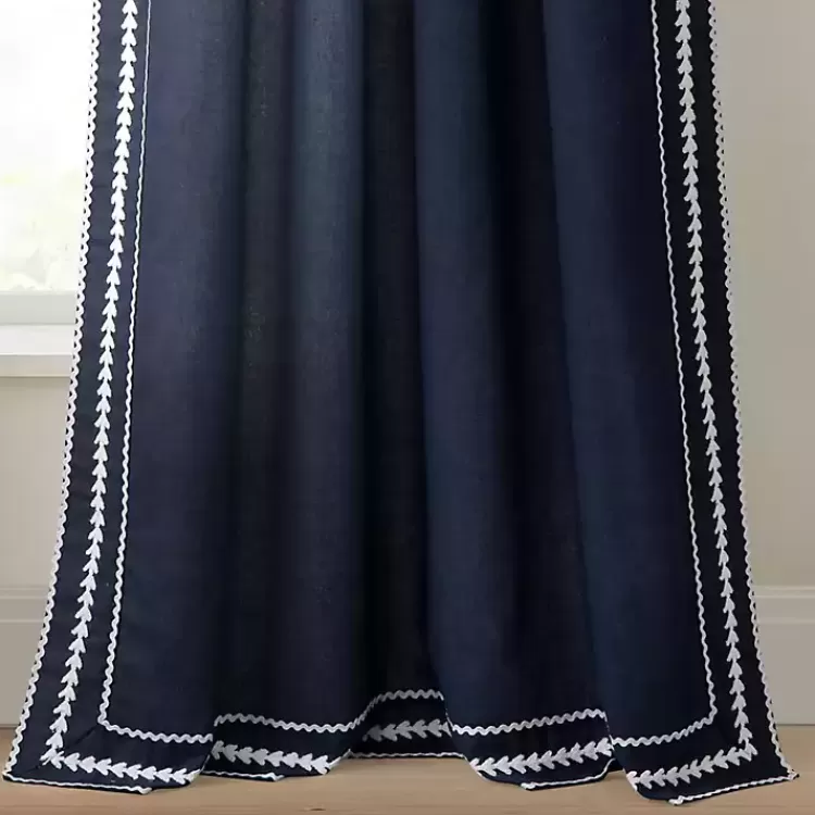navy_embroidered_ric_rac_curtain_panel__in_5.webp Navy Embroidered Ric Rac Curtain Panel, 84 in.>Kirklands Home Online