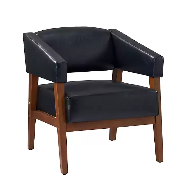 Navy Faux Leather Nicki Accent Chair>Kirklands Home Clearance