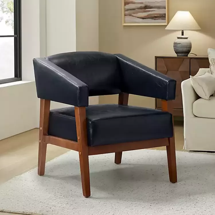 navy_faux_leather_nicki_accent_chair_2.webp Navy Faux Leather Nicki Accent Chair>Kirklands Home Clearance
