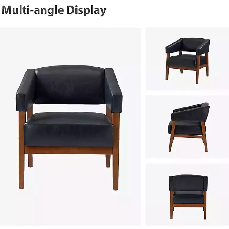 navy_faux_leather_nicki_accent_chair_5.webp Navy Faux Leather Nicki Accent Chair>Kirklands Home Clearance