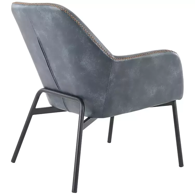 Navy Faux Leather Scoop Accent Chair>Kirklands Home Hot