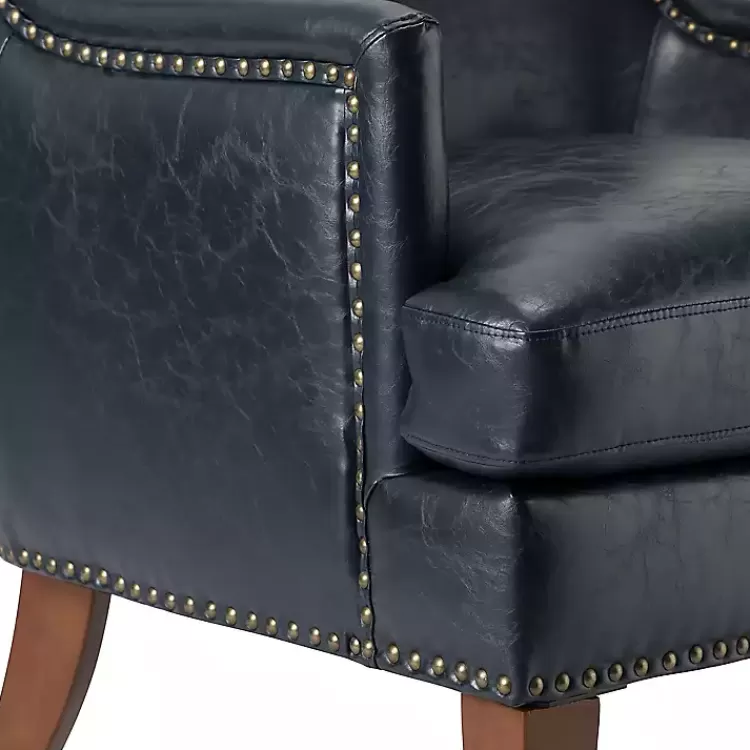 navy_faux_leather_wingback_accent_chair_7.webp Navy Faux Leather Wingback Accent Chair>Kirklands Home Shop