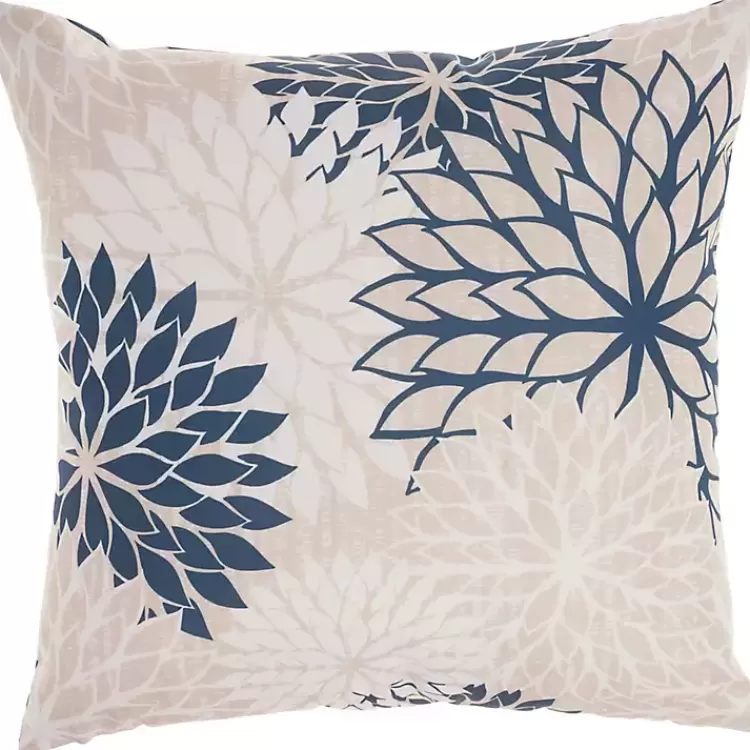 Navy Floral Chevron Outdoor Throw Pillow>Kirklands Home Cheap